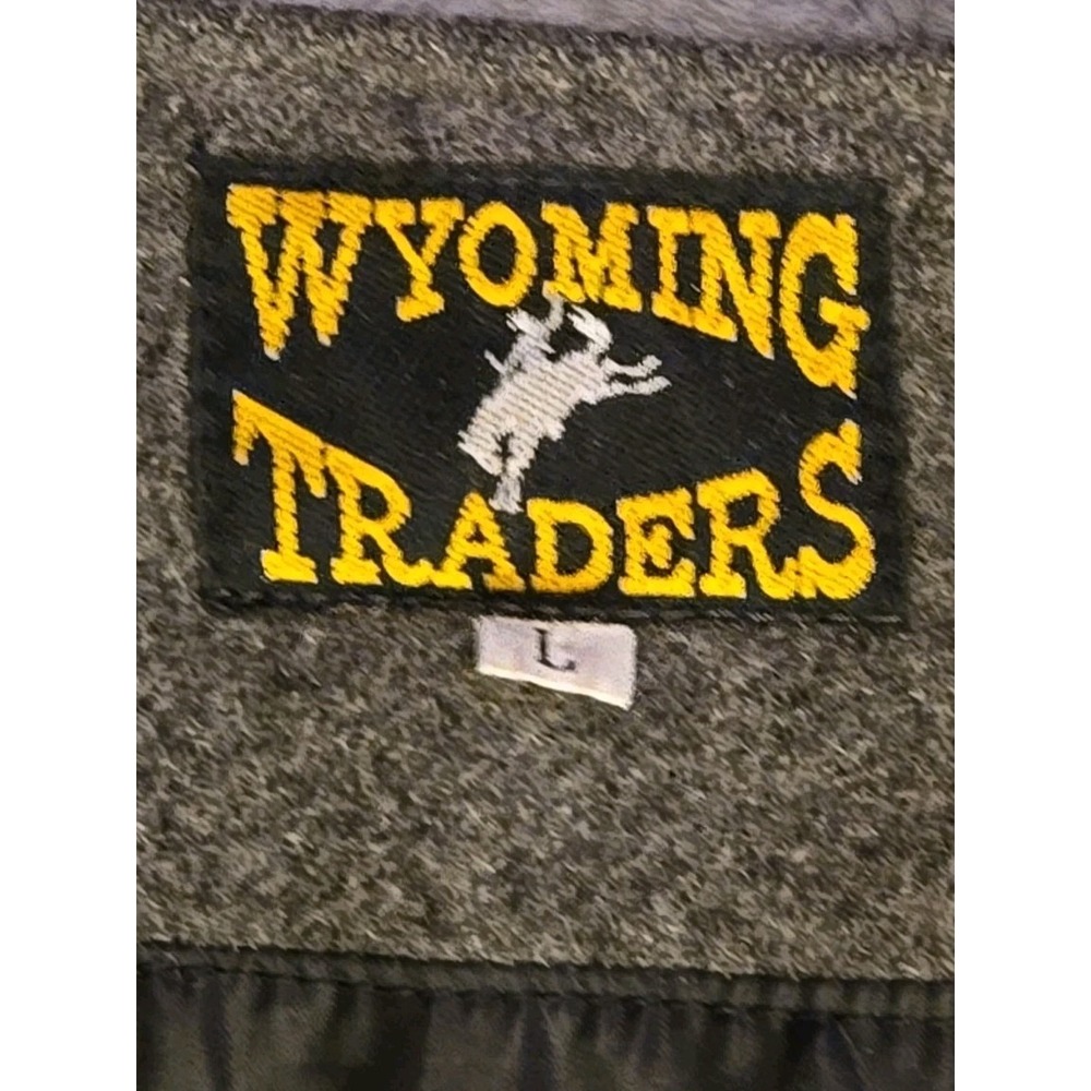 Wyoming Traders Mens L Gray Virgin Wool Western Vest Cowboy Ranch Button Down - Picture 4 of 14